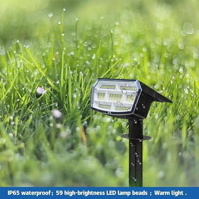 Outdoor Light Solar-Powered 3 Levels of Brightness，Waterproof IP65 can be Installed on Walls, Beside walkways, on lawns and Near Green Plants- 4 Pack (Warm) by GreenHaven Gardens