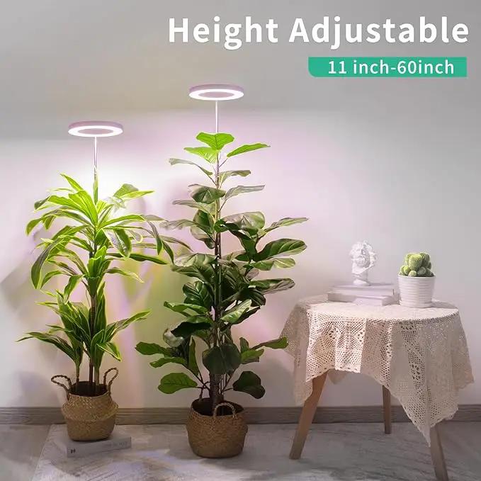 LORDEM Full Spectrum LED Grow Lights, Brightness Adjustable Plant Lamps with Auto On/Off Timer, Height Adjustable Growing Lights for Indoor Plants, Pack of 2 by GreenHaven Gardens