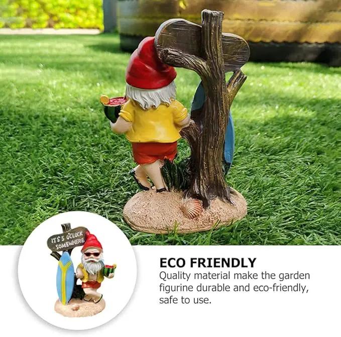 Garden Gnomes Outdoor Funny-It is 5 O'clock Somewhere Gnome Ourdoor Statue for Indoor Outdoor Garden Gnome Sculpture Patio Yard Lawn Dwarf Decoration by GreenHaven Gardens