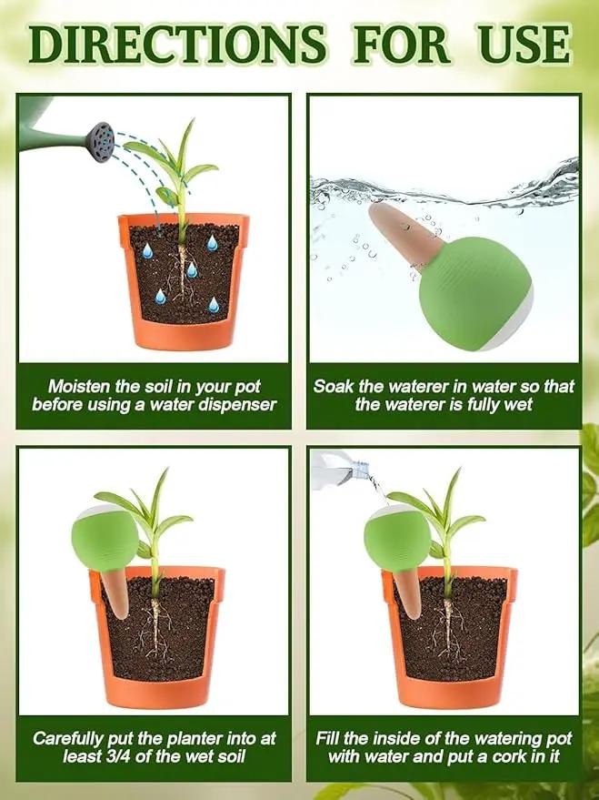 Kalolary 8Pcs Plant Watering Globes, Large Terracotta Automatic Watering Stake Devices with Wooden Stopper for Pots, Planters, Indoor, Outdoor by GreenHaven Gardens