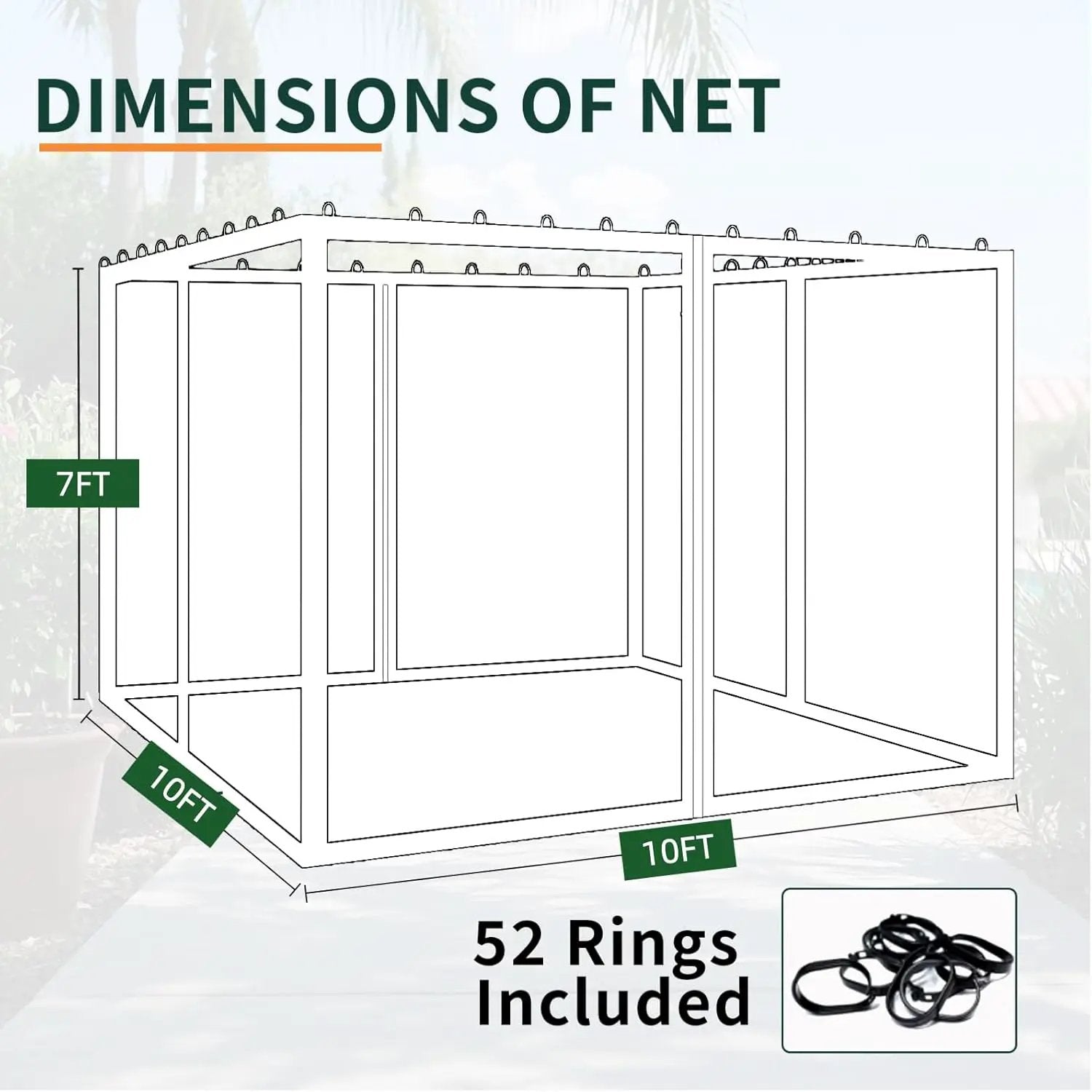 Replacement Gazebo Mosquito Netting 10' x 10',Universal Netting for Canopy Tent,4-Panel with Zipper for Outdoor Patio,Backyard (Mosquito Net Only,Brown) by GreenHaven Gardens