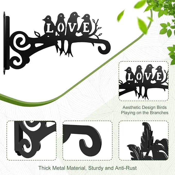 2-Pack Aesthetic Plant Hanger Indoor and Outdoor – 10 Inch Metal Hanging Plant Bracket with Beautiful Bird Pattern – Anti Rust Plant Hooks for Hanging Plants, Bird Feeder, Wind Chime, Lantern by GreenHaven Gardens