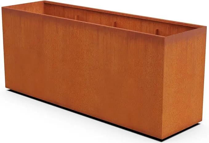 Corten Steel Planter Rectangle Outdoor Metal Garden Box Heavy Duty | Made in USA | Fully Assembled by GreenHaven Gardens