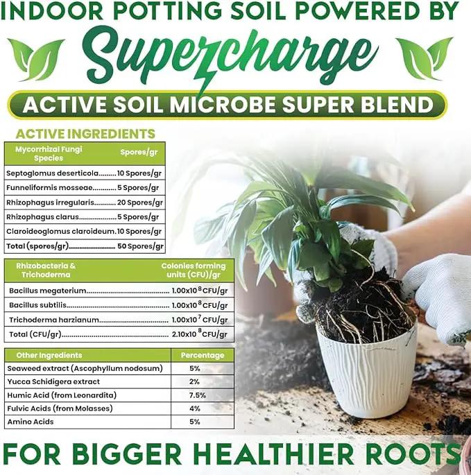 Organic Potting Soil for Indoor Plants. Boost House Plant Growth for Monstera, Fiddle Leaf, Money Tree, Pothos, Snake Plant, Aroid, Flowers, Herbs, Veggies, & More, Smart Grower 3 LB Ready to Plant by GreenHaven Gardens