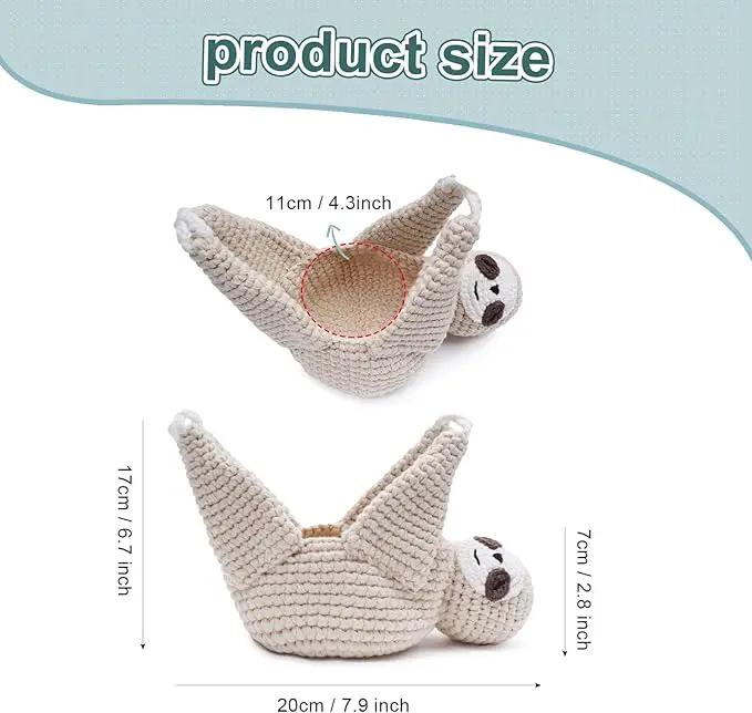 Macrame Plant Hanger Crochet Sloth Hanging Planter Sloth Gifts,5 Inch Animal Wall Hanging Plant Holder for Plant Sloth Lovers, Home Decor Indoor Outdoor Plants Succulent Gifts by GreenHaven Gardens