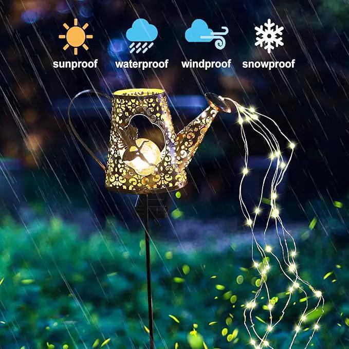 VOOKRY Solar Watering Can with Lights, Outdoor Garden Solar Lights Pathway Stake Lights Waterfall Fairy Lights Decorative Lights for Walkway, Yard, Lawn, Patio, Gardening gifts for Women, Mother's Day by GreenHaven Gardens