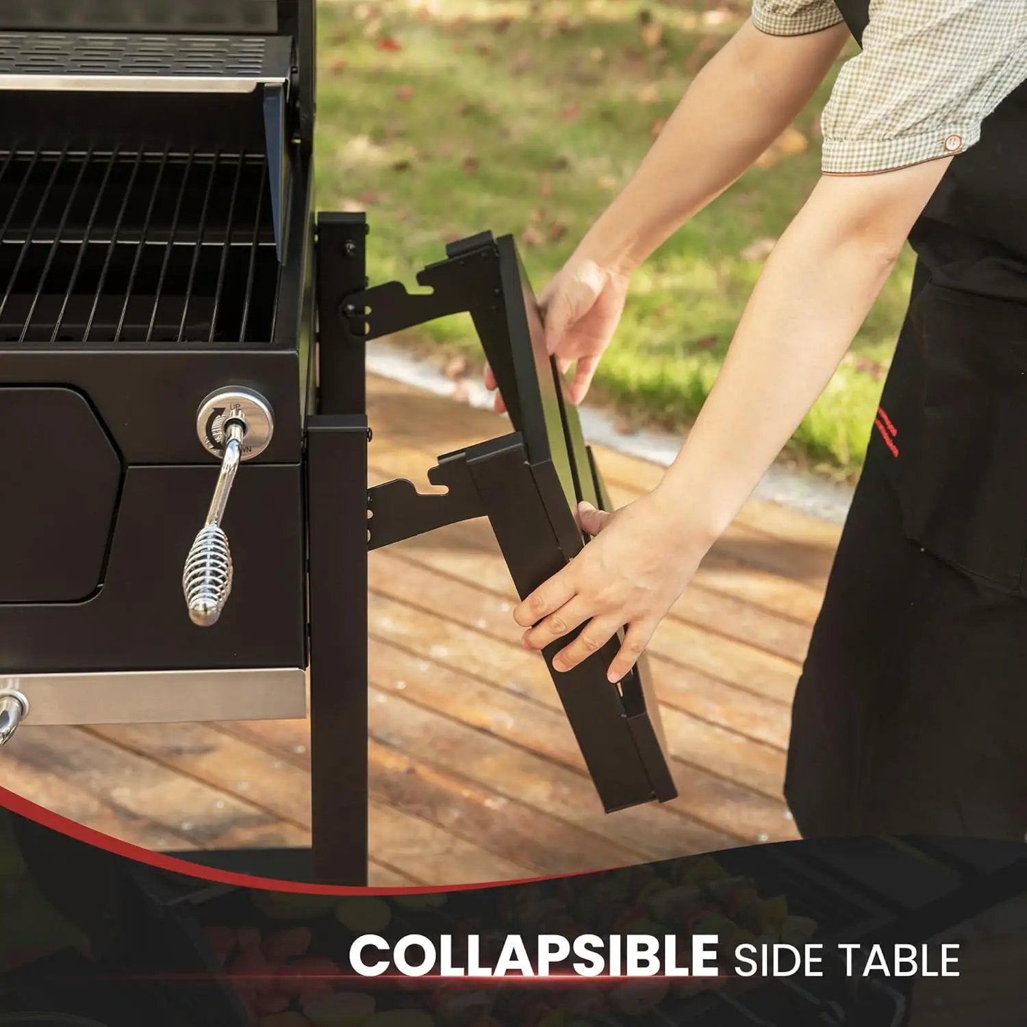 Royal Gourmet CD1824EN 24-Inch Movable Charcoal Grill with Foldable Side Tables, Outdoor Barbecue Grill with 490 Sq. In. Cooking Area for Outdoor Picnic and Camping Grilling, Black by GreenHaven Gardens