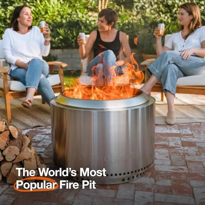 Solo Stove Yukon Essential Bundle | Portable Smokeless Fire Pit Stainless Steel for Wood Burning, Incl. Yukon Fire Pit, Lid and Stand, Diameter: 27in, Height: 19.8in, Weight: 40.35lbs by GreenHaven Gardens