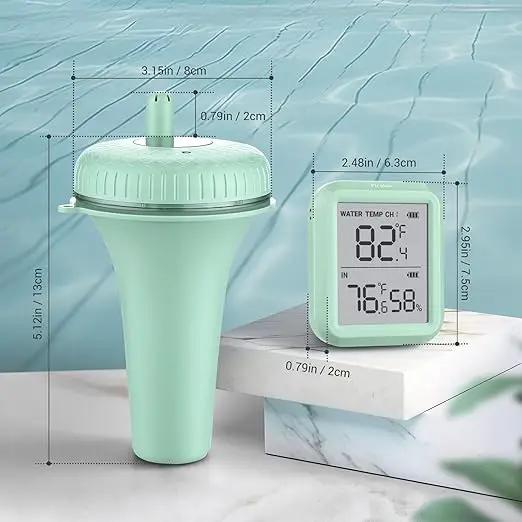 Firelex Wireless Digital Pool Thermometer Floating Easy Read, with Indoor Temperature Humidity Monitor for Swimming Pools Hot Tubs Small Ponds Aquariums by GreenHaven Gardens