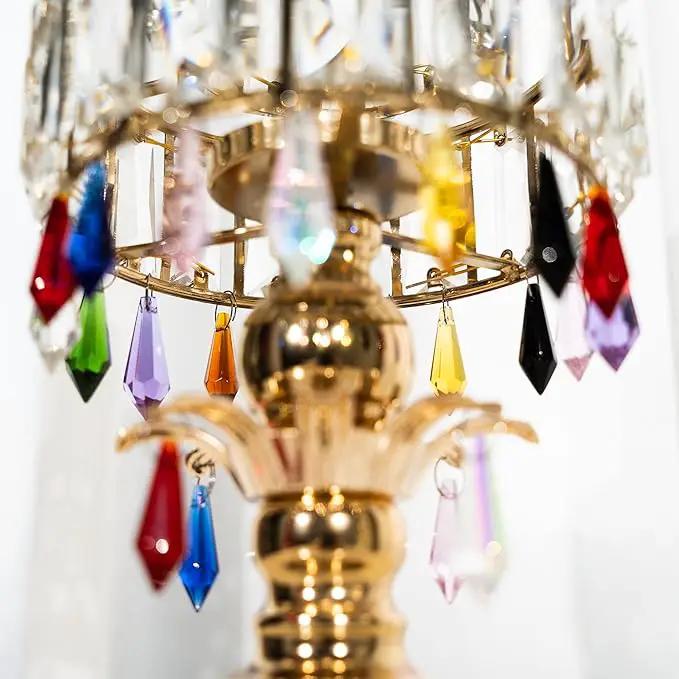 HDCRYSTALGIFTS 50pcs 38mm Crystal Icicle Pendant Chandelier Prisms Drops Lamp Candle Holders Curtain DIY Parts(Multi-Color) by GreenHaven Gardens