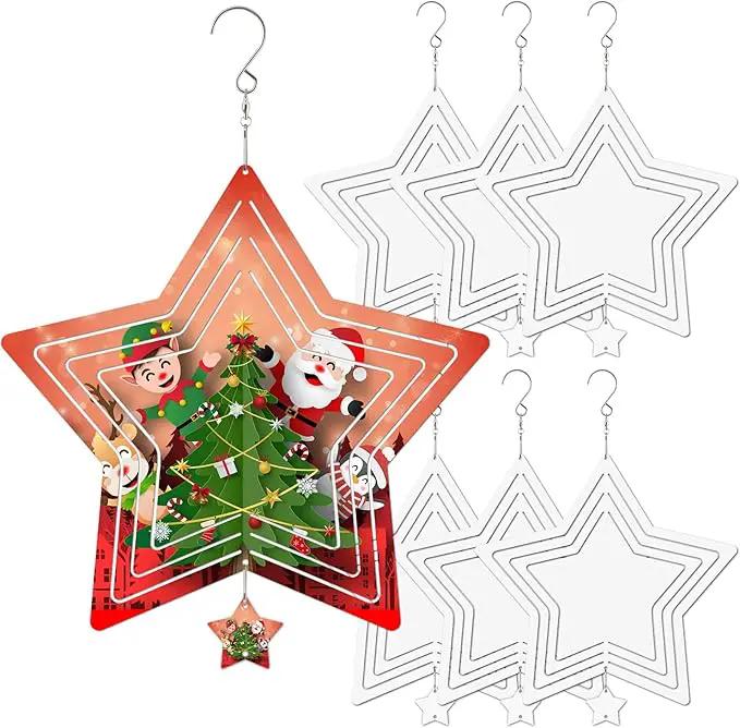 Sublimation Wind Spinner Blanks, 6 Pack 10 Inch 3D Aluminum Metal Hanging Wind Spinner Bulk for Garden Yard Outdoor, Window Porch Decoration for Heat Press Transfer DIY by GreenHaven Gardens