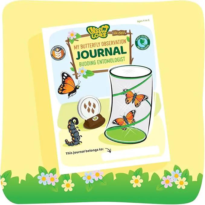Insect Lore Butterfly Garden Kit with Live Caterpillars – Grow 10 Painted Lady Butterflies | STEM Learning Activity, Habitat with Journal, Stickers, Seeds & Figurines | As Seen on TV by GreenHaven Gardens
