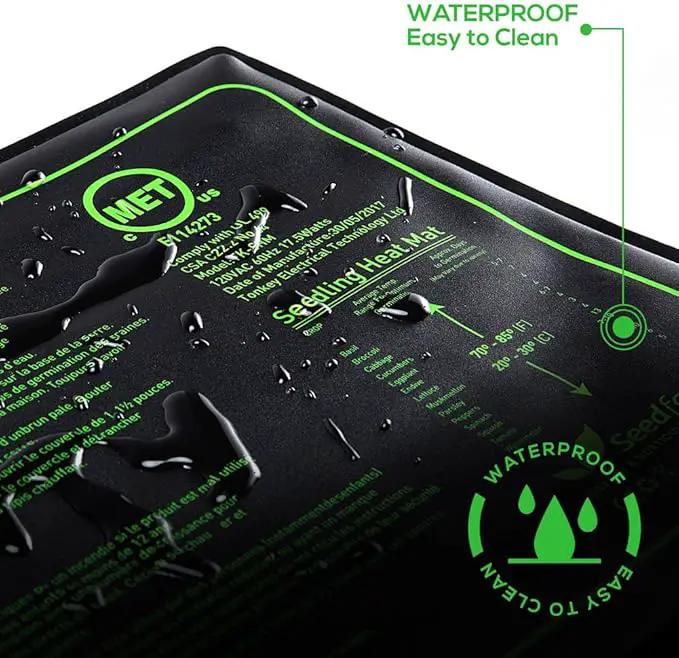 MET Certified 4 Pack Seedling Heat Mat, Seedfactor Waterproof Durable Germination Station Heat Mat, Warm Hydroponic Heating Pad for Indoor Home Gardening Seed Starter by GreenHaven Gardens