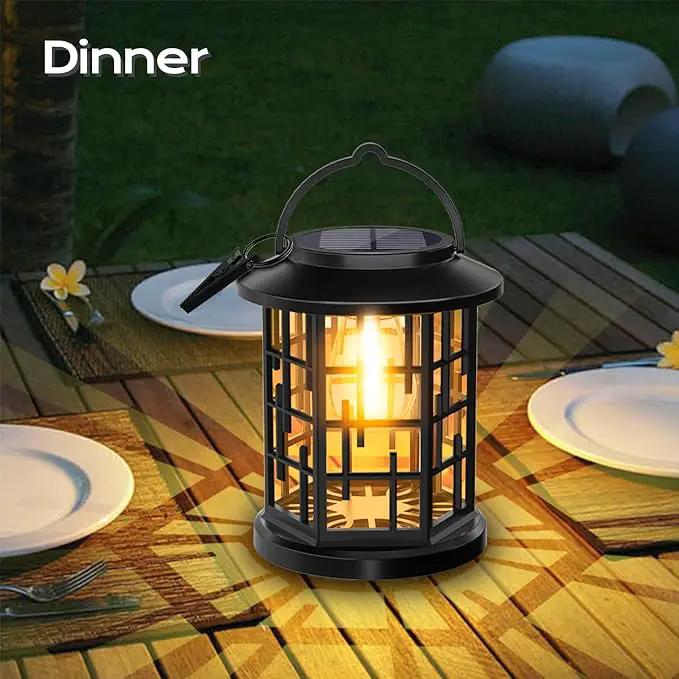 Outdoor Solar Lanterns, Solar Powered Lanterns Lighting LED Lantern Bulb Decorative for Patio Porch Fence Garden Lawn, 4 Pack by GreenHaven Gardens