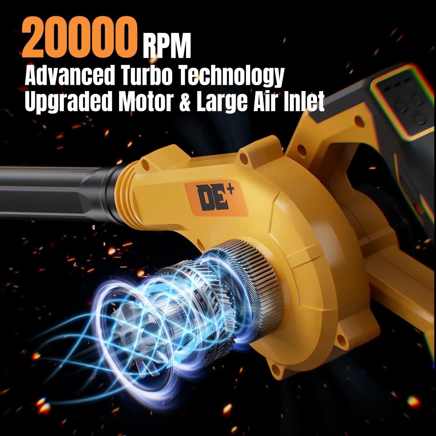DeForce Electric Leaf Blower Cordless for Dewalt 20v Max Battery, 4 in 1 Blower, 3 Speed Modes, 190 MPH, Battery Powered Leaf Blower w/Extended Tube for Leaves, Lawn Care, Patio, Dust(Bare Tool Only) by GreenHaven Gardens