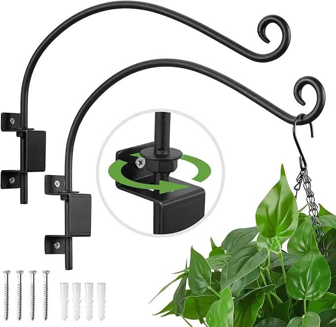 Kingsyard 2 Pack Swivel Plant Hangers Outdoor - 16 Inch Heavy Duty Wall Plant Hooks for Hanging Plant Baskets Bird Feeder Lanterns Wind Chimes by GreenHaven Gardens