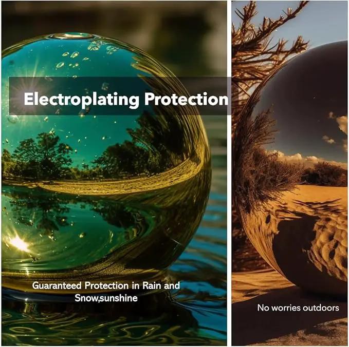 12 Inch Stainless Steel Gazing Globe,v2croft Hollow Ball Mirrored Surface Polished Shiny Sphere,Garden Stainless Steel Gazing Ball for Outdoor Lawn Pond Yard Ornament(Gold) by GreenHaven Gardens
