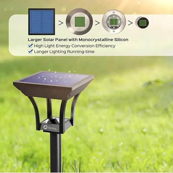 CINOTON 2-in-1 Solar Pathway Lights Outdoor with 4 Lighting Modes, IP65 Waterproof LED Solar Powered Wall Lights for Garden Yard Patio Lawn Porch Walkway Backyard Driveway, Warm & Cold White 4 Pack by GreenHaven Gardens