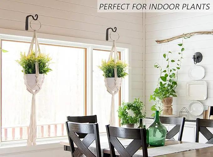 2Pcs 5in Decorative Outdoor Iron Wall Hooks for Hanging Lantern Jar Sconce Solar Light Small Planter Bird House, Black by GreenHaven Gardens