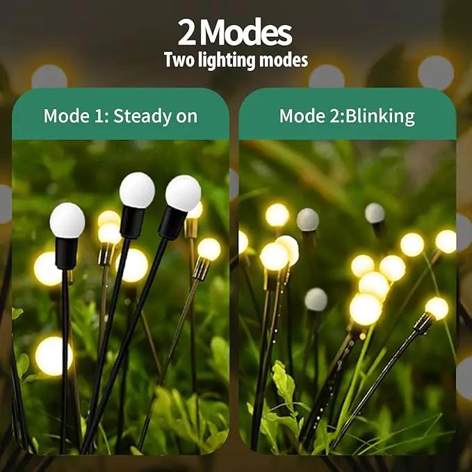 Solar Garden Lights, 6Pack 48LED Outdoor Firefly Lights Solar Decorations Lights Waterproof Firefly Lights Swaying in The Wind, Big Bulb Vibrant Firefly Lights for Yard Patio Pathway Decor Warm White by GreenHaven Gardens