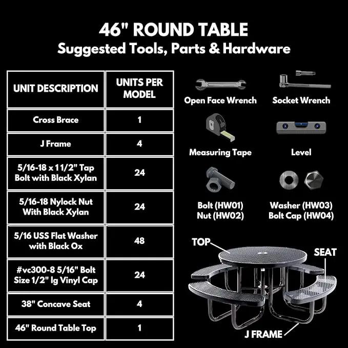 Coated Outdoor Furniture Heavy-Duty Portable Outdoor Kids Table with Umbrella Hole, Punched Steel Kids Picnic Table, Commercial-Grade, Made in America (46 In, Round, Childrens, Light Blue) by GreenHaven Gardens