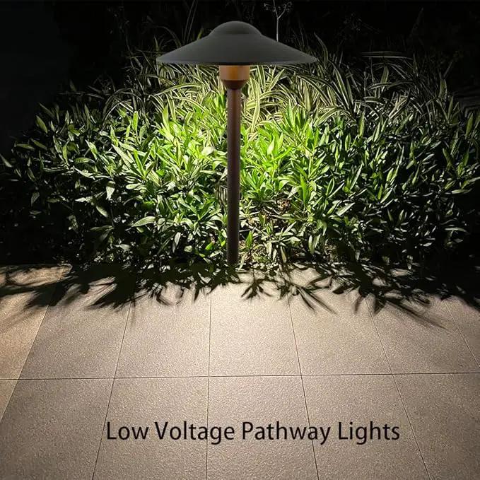 Cast Aluminum Low Voltage Landscape Lighting Pathway Lights Included Ground Spike,Wire Connectors Free Replaceable 3 Watts G4 LED Bulb Warm White 2-Pack by Outdoor Solar Outlet