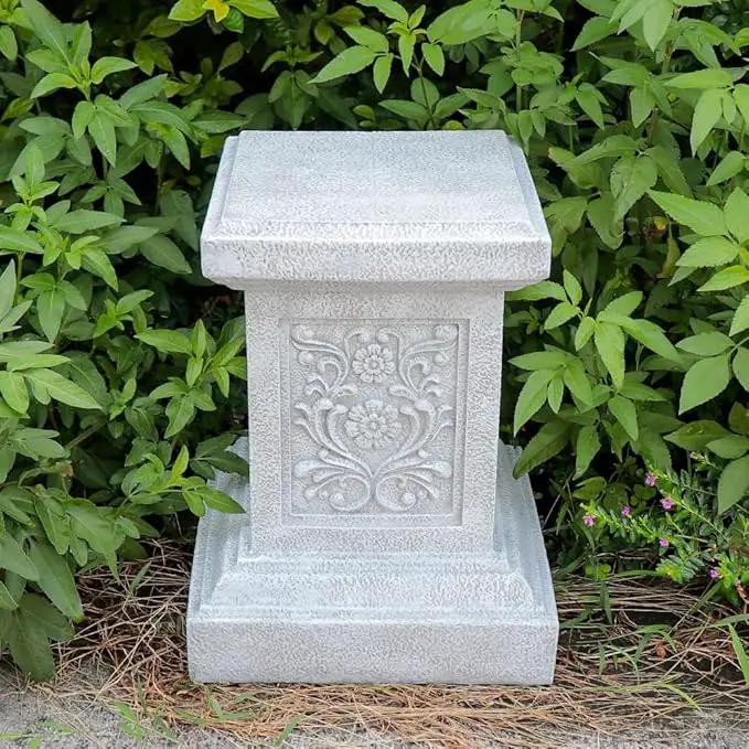 Classic Statuary Stand Garden Pedestal Sculpture Decor Plinth Base Riser, Outdoor or Indoor Resin Statuary Pedestal, 12.6"(H) x 9.5"(L) x 9.5"(W) by GreenHaven Gardens