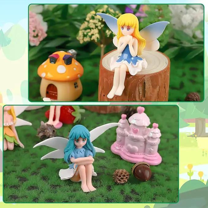 6 Pcs Garden Accessories Miniatures Fairies - Fairy Figurine Miniatures Micro Landscape Ornaments for Home Garden Cute Tiny Collectible Statues by GreenHaven Gardens