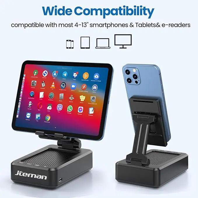 Cell Phone Stand with Wireless Bluetooth Speaker and Anti-Slip Base HD Surround Sound Perfect for Home and Outdoors with Bluetooth Speaker for Desk Compatible with iPhone/ipad/Samsung Galaxy by GreenHaven Gardens