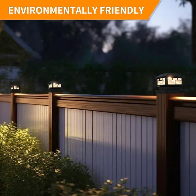 Solar Lights Outdoor, 20LM Fence Lights, Waterproof, 2 Light Modes, Fit 3.5x3.5in & 4x4in Wooden Posts, Solar Power Deck Lights for Garden Deck Patio Decoration (Black 8Pack) by GreenHaven Gardens