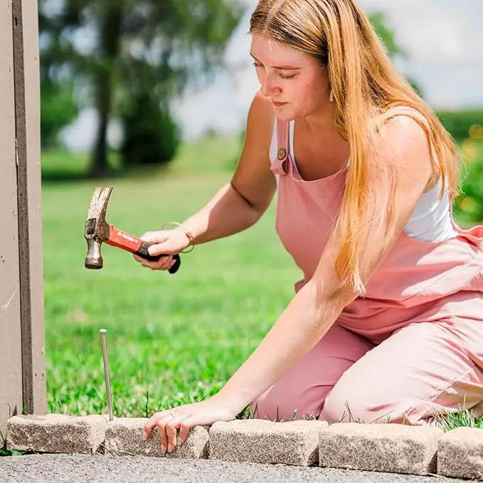 Beuta Landscape Edging | Garden Edging Border | Faux Stone Bricks for Lawn edging, Flower beds, Pathways & Yard Edging– 10 Packs | Each Section Has 6 Bricks 48"L x 4"W x 2.25"H | 30 Spikes|Cobblestone by GreenHaven Gardens