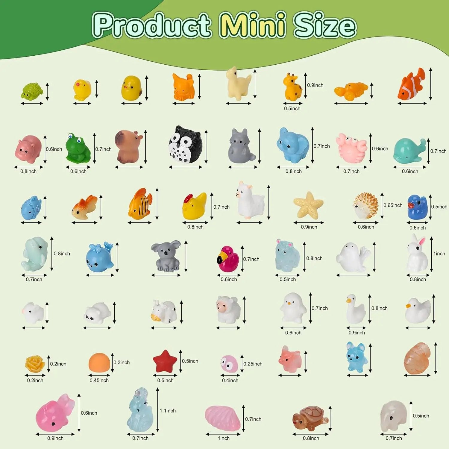 150 Pcs Mini Resin Animals, Miniature Animals to Hide Luminous Tiny Figurines Bulk Glow in The Dark Bulk for Fairy Garden Aquarium by GreenHaven Gardens