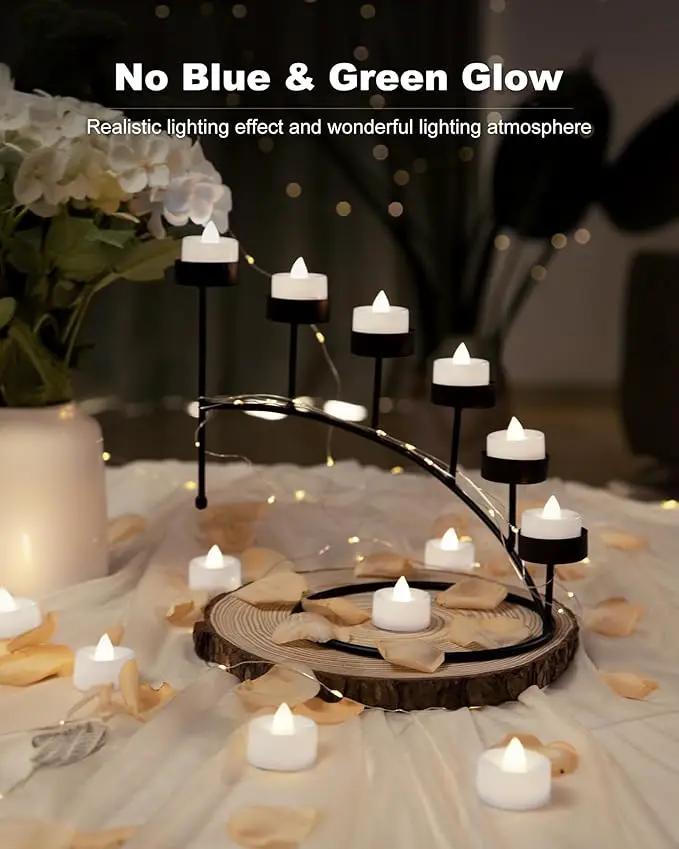 BEICHI Flameless Candles, 24Pack Battery Operated Candles, LED Tea Lights Candles Battery Operated, Flickering Fake Candles for Wedding Halloween Christmas Diwali- Pure White Light by GreenHaven Gardens