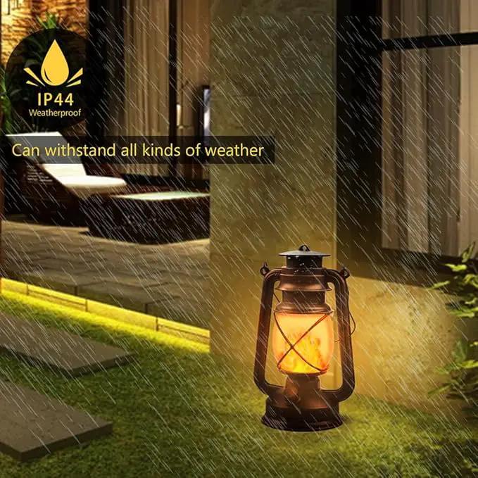 Lantern LED Battery Powered Camping Lamp Outdoor Hanging Lantern Flickering Flame Rechargeable Retro Lanterns Remote Control 4 Modes Light Non-Solar 2 Pack by GreenHaven Gardens