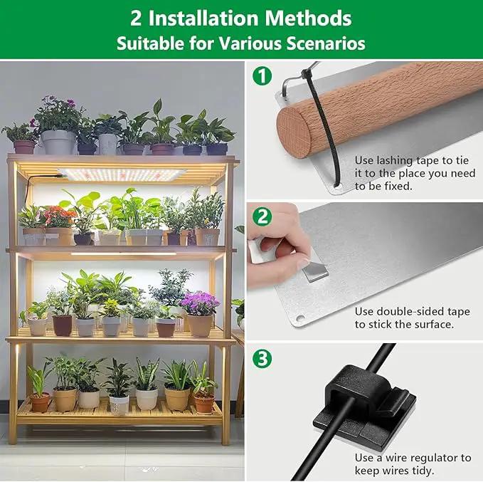 Grow Lights for Indoor Plants, Full Spectrum Under Shelf Plant Lights for Growing Small Plants, Light and Thin 138 LED Plant Grow Lamp Panel with 6/12/16H Timer, 3 Light Modes, 5 Dimmable by GreenHaven Gardens