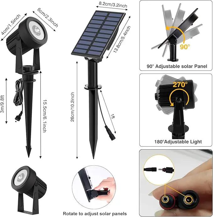 T-SUN Solar Spot Lights Outdoor Cold White Spotlights IP65 Waterproof Landscape Light Auto On/Off for Garden Yard Pathway Patio 4Pack by GreenHaven Gardens