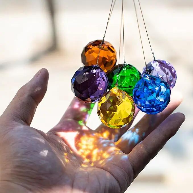 10 Pack Crystal Ball 1.18"/30mm Prism Sun Shine Catcher Rainbow Pendants Maker, Hanging Crystals Prisms for Windows, for Feng Shui, for Gift (Multi-Colors) by GreenHaven Gardens
