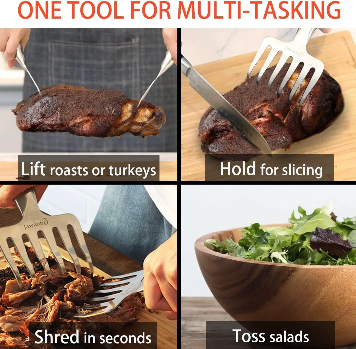 Meat Shredder Claws, 18/8 Stainless Steel Pulled Pork Tools for Shredding Meat, Effortlessly BBQ Tools For Handling, Shredding, Pulling Meat, Smoker Grilling Gifts, Pack of 2 by GreenHaven Gardens
