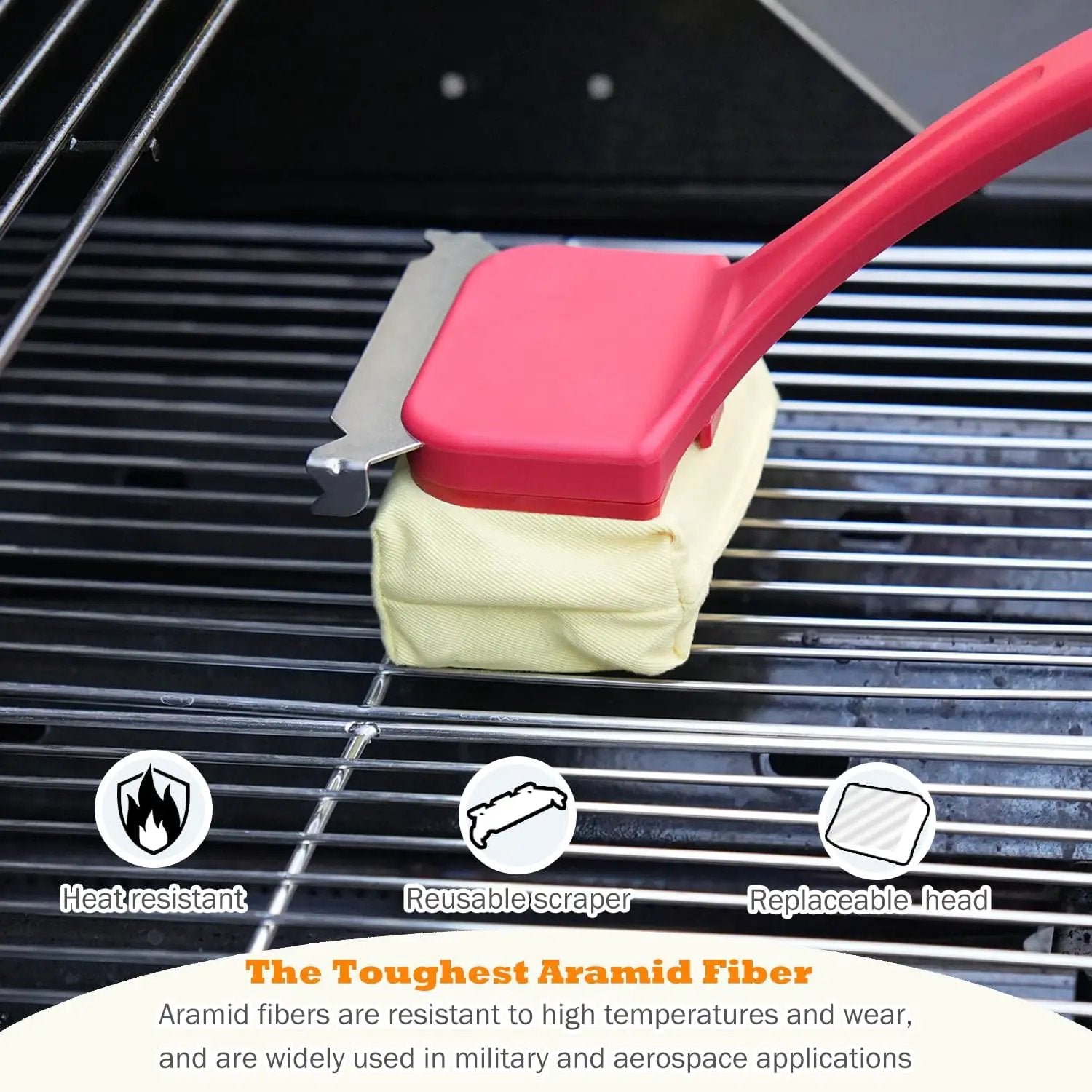 Grill Brush for Outdoor Grill, Bristle Free Steam Grill Brush with Scraper, BBQ Grilling Accessories BBQ Brush Non Metal Bristles, Grilling Accessories Fit Most Grills, Gifts for Men Dad Husband by GreenHaven Gardens