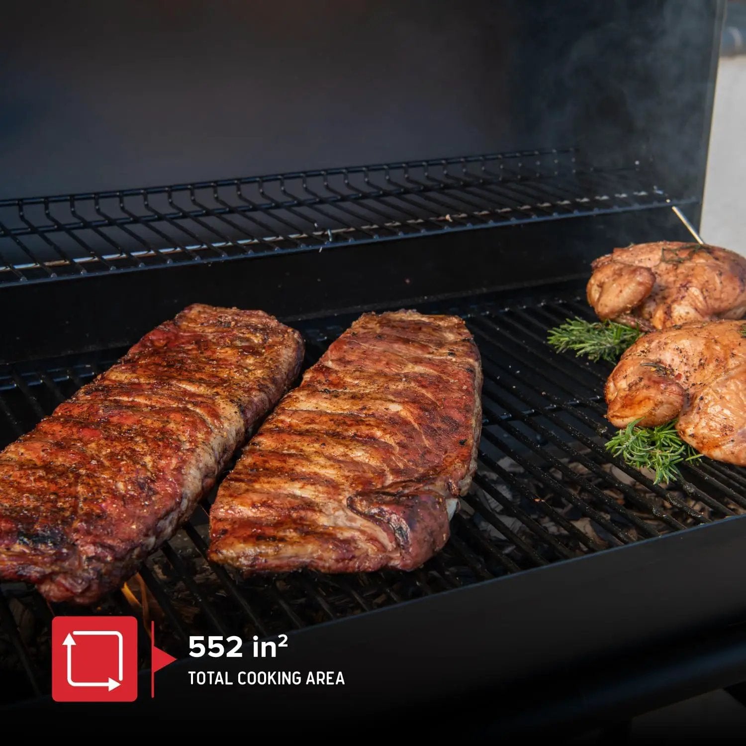 Nexgrill Premium 29" Charcoal Grill with Side Shelf, 552 SQ In Cooking Space, Adjustable Charcoal Tray, Chimney Air Vent, Warming Rack, Barrel Smoker Grill for Camping, Picnics, and More - 810-0029C by GreenHaven Gardens