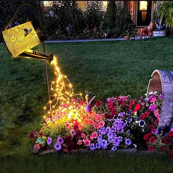 Morestar Solar Garden Fairy Lights Decorative Outdoor(Warm White),Solar Watering Can Hummingbird Lights,Metal Waterproof Hanging Solar Lantern,Christmas Gift for Mom Grandmom for Patio Yard Lawn Decor by GreenHaven Gardens