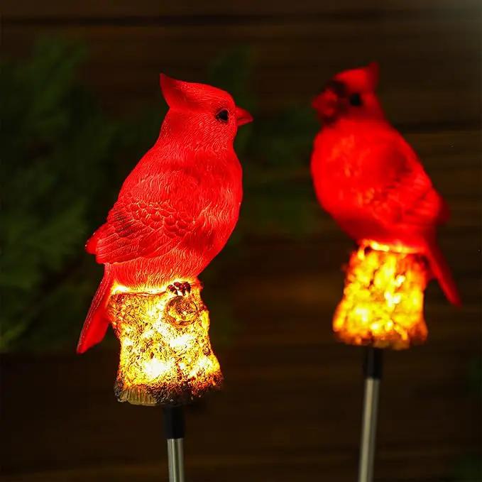 4 Pack Solar Cardinal Stake Light Cardinal Decor Garden Red Bird Figurine Memorial Solar Light Outdoor Pathway Yard Lawn Ornaments for Spring Easter Mothers Day Gifts Decorations Outside Women by GreenHaven Gardens