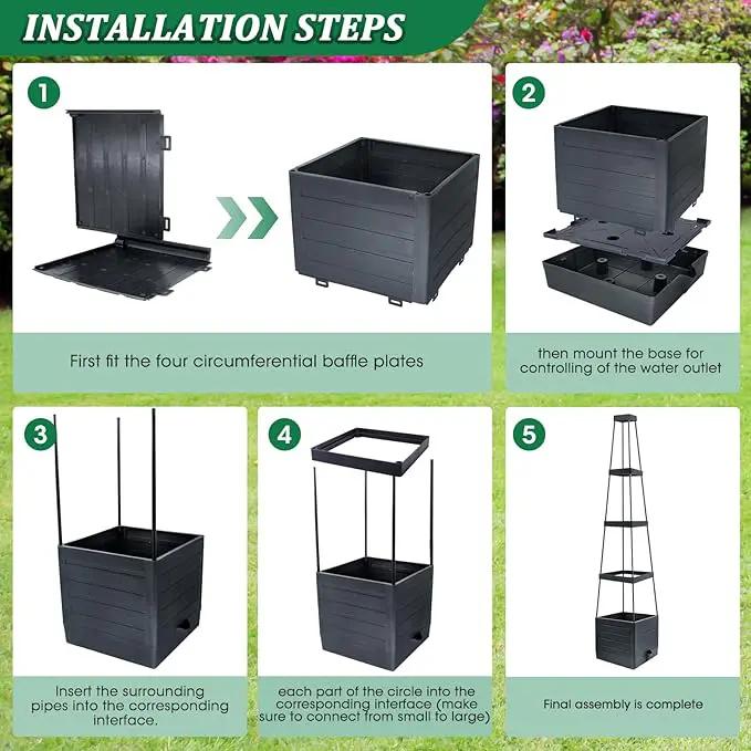 MQFORU Raised Garden Bed Planter Boxes with Trellis, 57" Self-Watering Tomato Planter Boxes with Trellis for Climbing Vegetable and Plants, Tomato Cage for Indoor Outdoor Use by GreenHaven Gardens