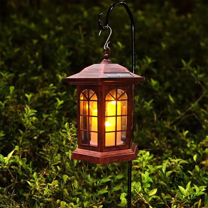 Solar Outdoor Waterproof Hanging Lantern, Yard Decorative Solar Lights PVC Upgrade 3 LED Flickering Flameless Candle Decorative Lights for Garden(Garden Candle) by GreenHaven Gardens