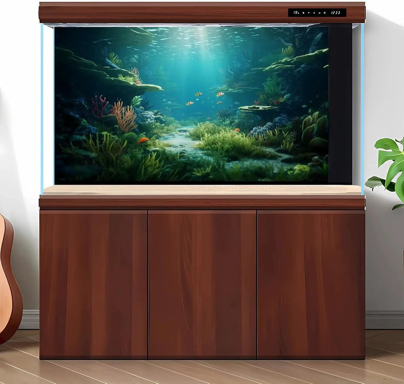 Ocean Floor Fish Tank Background Under The Sea Coral Reef Aquarium Background Underwater Aquatic Plants Corals Rock Cave Terrarium Backgrounds Tropical Fish Ocean Aquarium Backgrounds Decors 24x16in by GreenHaven Gardens
