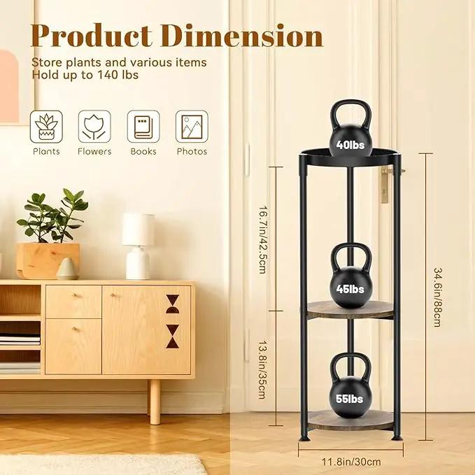 KMOTASUO 3 Tier Tall Metal Plant Stand, 35 Inch Plant Stands Indoor Outdoor, Rustproof Flower Pot Holder Display Rack for Corner Patio Garden Balcony Living Room by GreenHaven Gardens