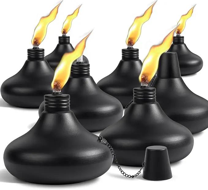 Upgraded Tabletop Torches Set of 8, 24oz Citronella Candles for Outdoor, Metal Table Top Torches for Outside, Refillable Torch Lanterns for Patio, Yard, Deck, Garden, Party by GreenHaven Gardens