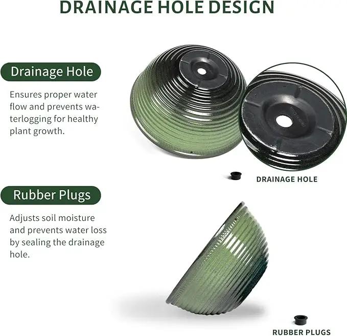 10 Inch Hanging Planter, 2 Pack Hanging Planters for Indoor Outdoor Plants Self Watering Hanging Pots with Drainage Holes for Garden Home (Green) by GreenHaven Gardens