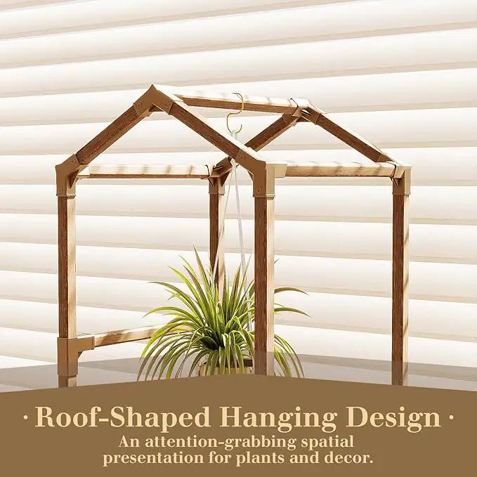 Bamworld Plant Stand Indoor Boho Decor Hanging Plant Shelf Wood Flower Stand for Christmas Gift, Home Decor, Plant Gift by GreenHaven Gardens