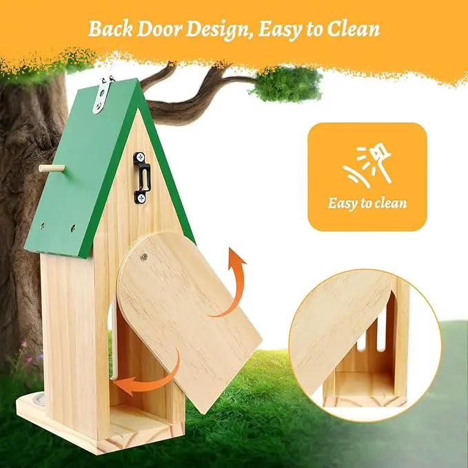 Butterfly House and Feeder for Outside, Wooden Butterfly House for Garden, Natural Butterfly Habitat with Butterfly Puddler on The Floor or Hanging on Tree Wall by GreenHaven Gardens